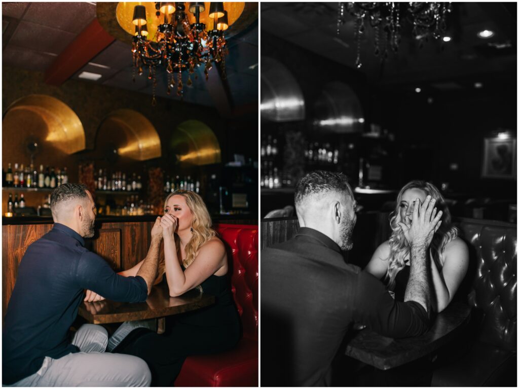 philly restaurant engagement photos 