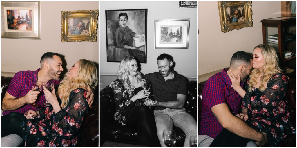 candid engagement photos at a 1 tippling place in philly