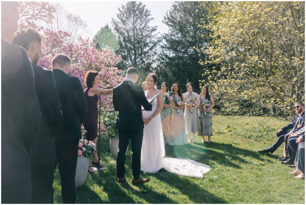 Springtime wedding ceremony