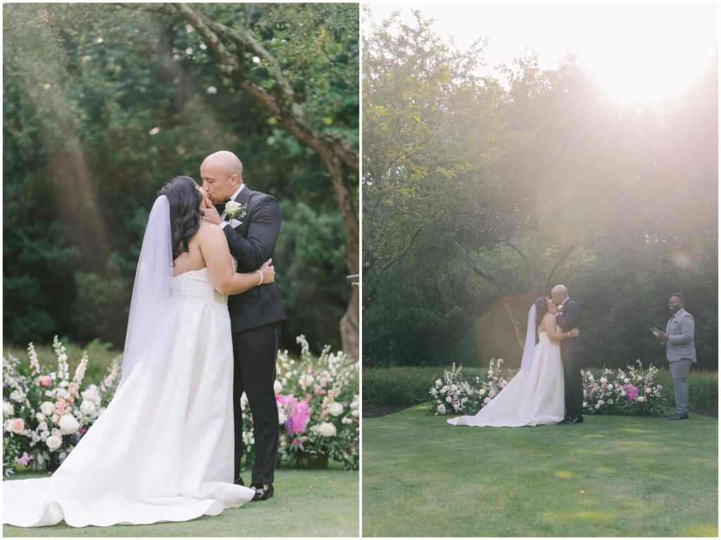 First kiss as husband and wife