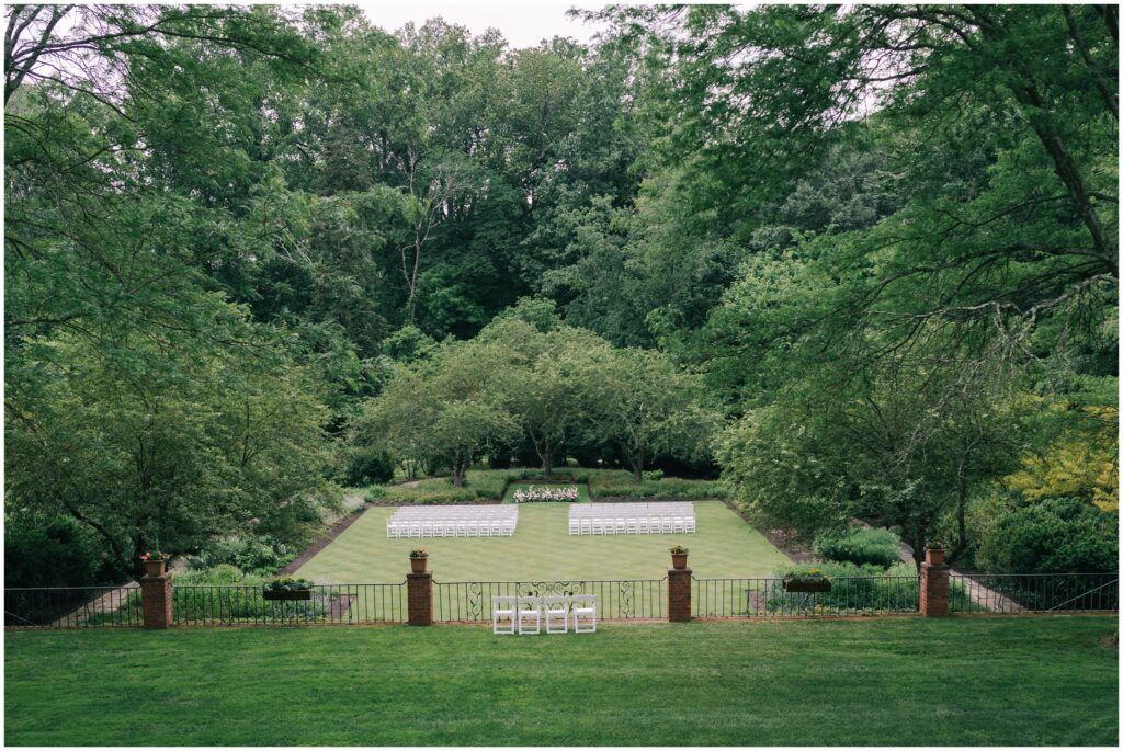 Brantwyn estate ceremony set up aerial view