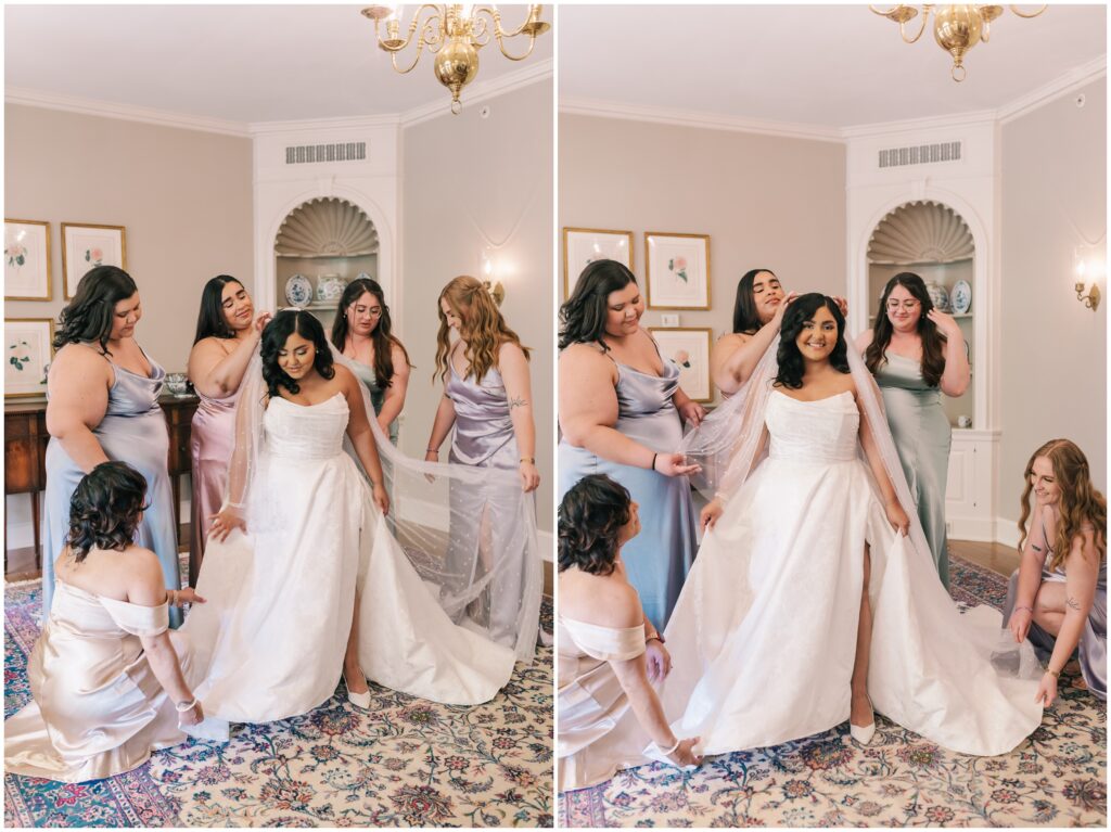 Bridesmaid photos at the regal Brantwyn estate rooms