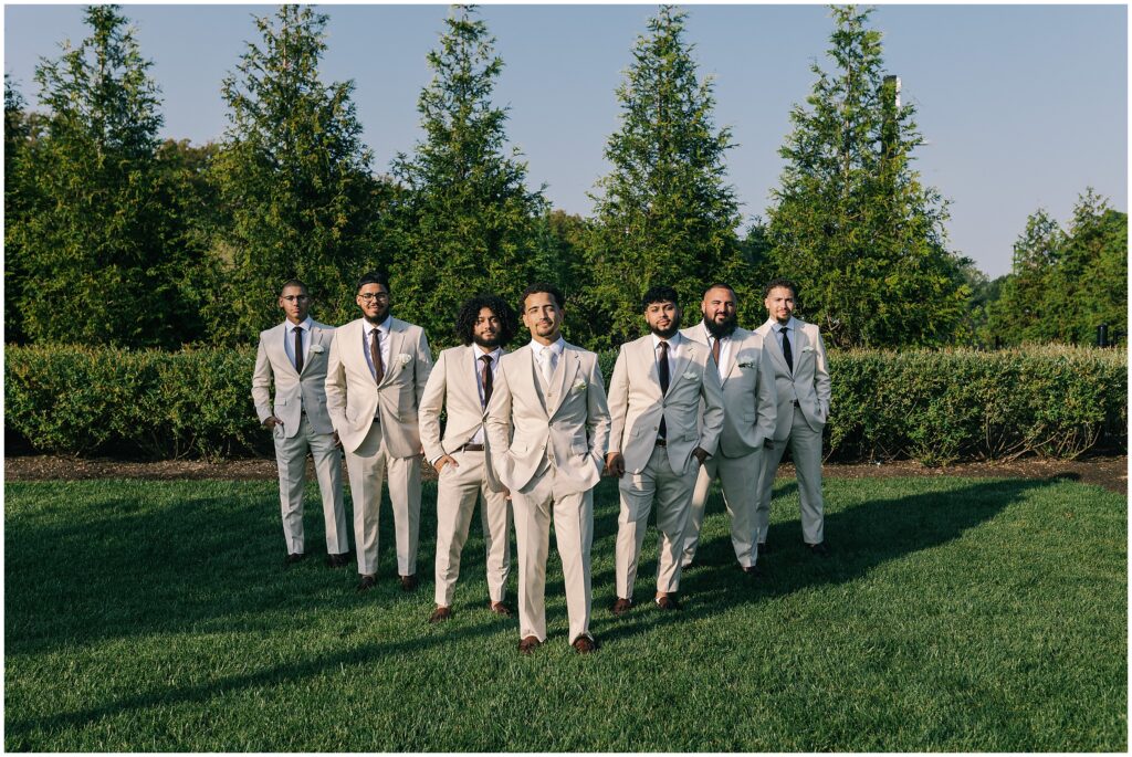 Terrain Gardens at DeVal groomsmen photos